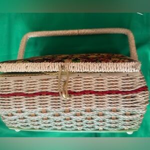 Woven Cream and Red soawing basquet